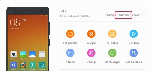 restaurer les données de la sauvegarde Xiaomi sur PC