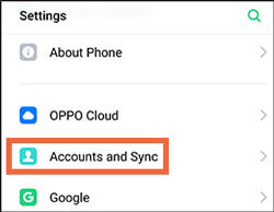 restore oppo phone from google account