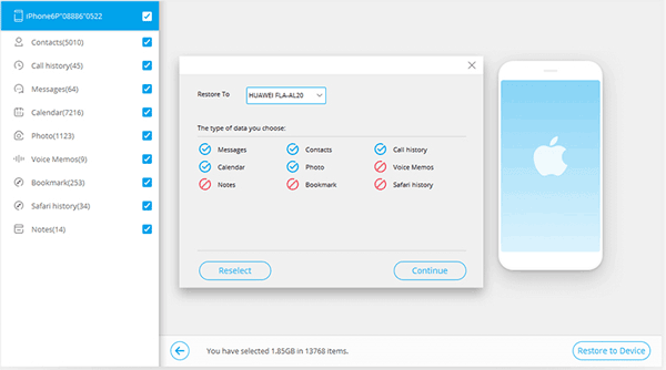 restaurer la sauvegarde iCloud sur un téléphone Android