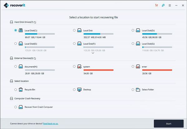 Recoveryit ソフトウェアを使用してマイクロ SD カードからファイルを復元する