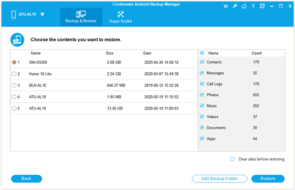 contact backup and restore in one click via samsung backup and restore