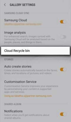 restore from samsung cloud recycle bin