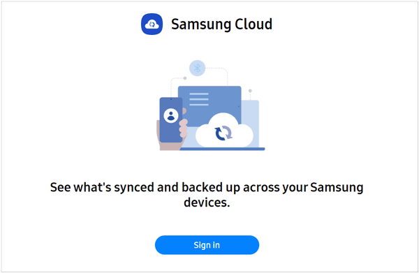 Greifen Sie über den Computer auf die Samsung Cloud zu