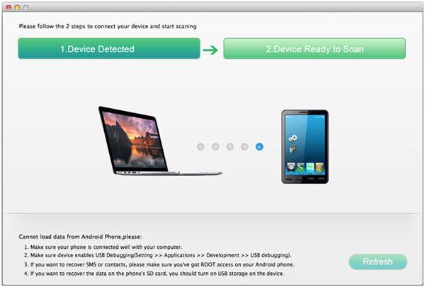 launch this android data recovery program on mac