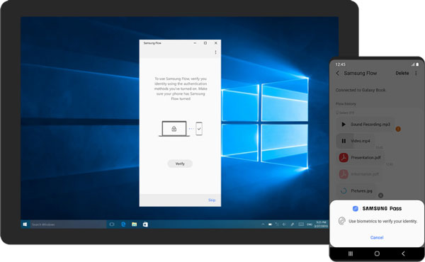 use samsung flow to control an android phone from a pc