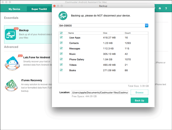 sauvegarder les photos Samsung sur Mac en 1 clic