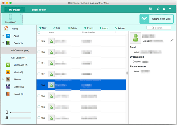 import data from mac to android in 1 click