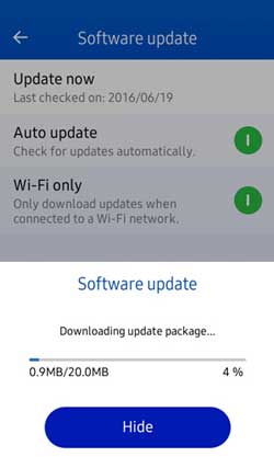 update samsung software if the samsung screen is not working