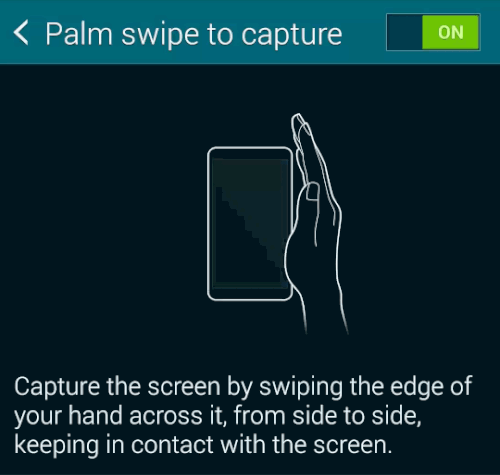 take screenshot with palm gesture