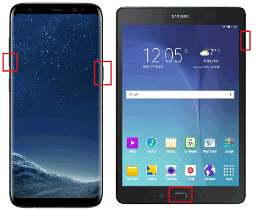 Machen Sie einen Screenshot auf Samsung mit Hardwaretasten