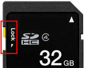 SDカードがロックされているかどうかを確認してください