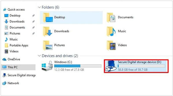 access your sd card on your computer