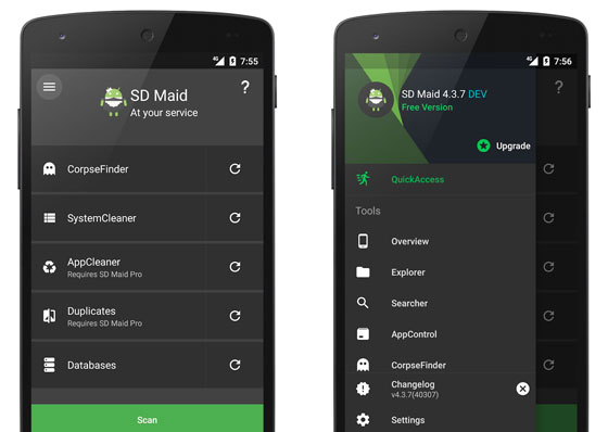use sd maid to clean android phone data