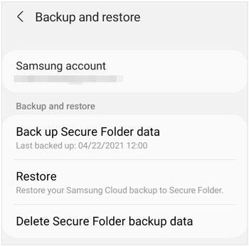 restaurer le dossier sécurisé sur un nouveau téléphone Samsung