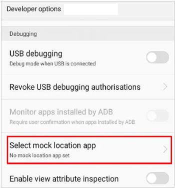 enable mock location on android