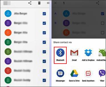 send contacts from htc to htc via bluetooth