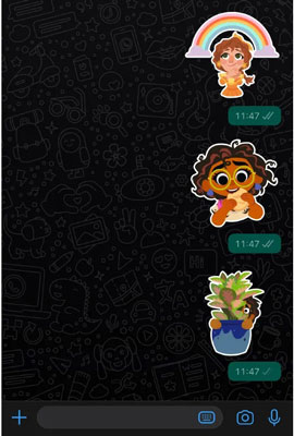 copy stickers on whatsapp to a new phone by sending to a friend