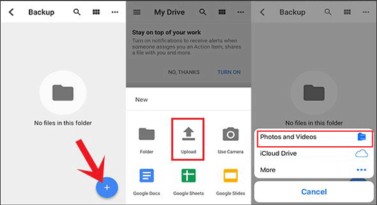 transfer iphone video to android by google drive