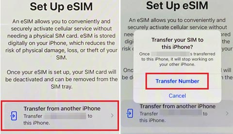 transfer sim card to new iphone during setup