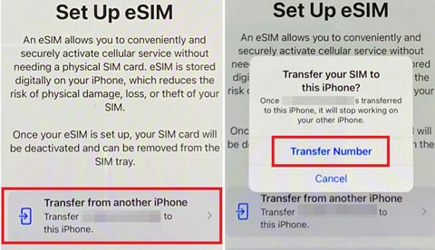 transfer esim to new iphone