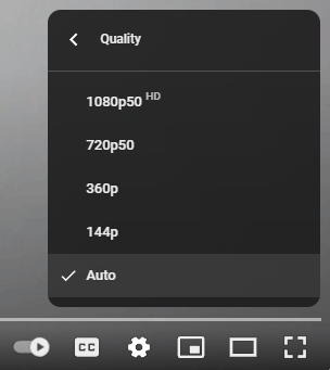 select a high quality on video player