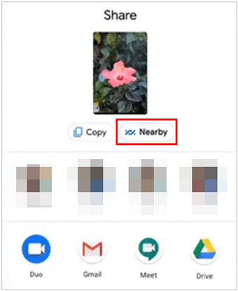 send files from mi phone to mi phone via nearby share