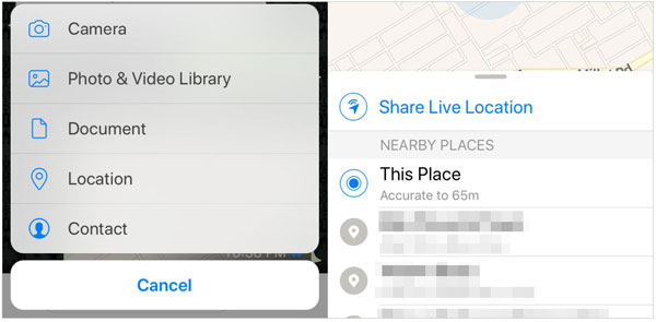 share live location on whatsapp between iphone and android phone