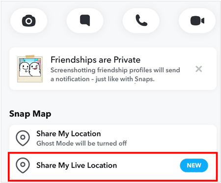 use snapchat to share your real-time location between iphone and android