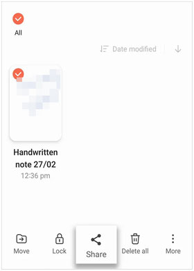 share notes via email on android