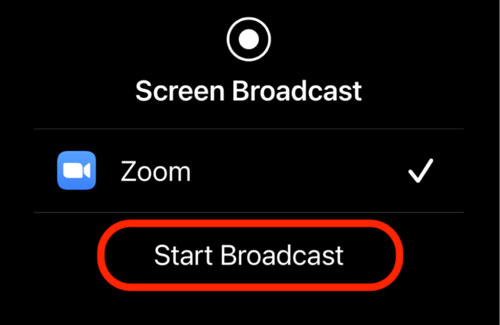 autoriser le partage d'écran avec zoom sur iPhone