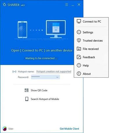 shareitを使用してPCからAndroidにワイヤレスファイル転送