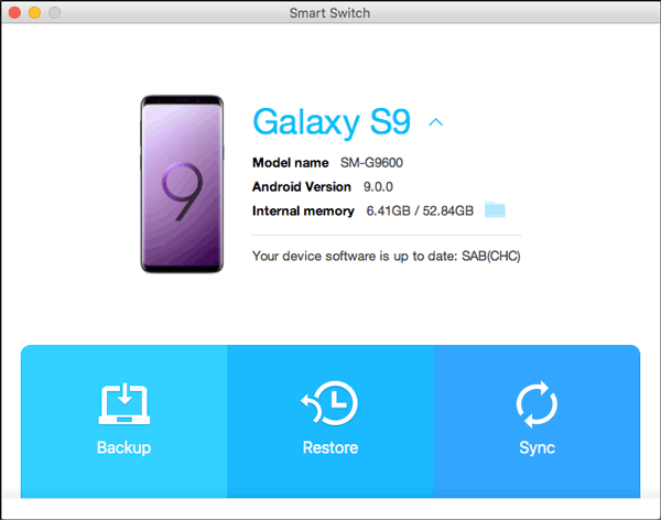 sauvegarder Samsung Galaxy sur Mac avec Smart Switch