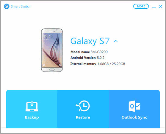 sauvegarder le Samsung Galaxy S8 sur PC via un commutateur intelligent