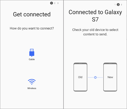 tap on wireless transfer and start the process