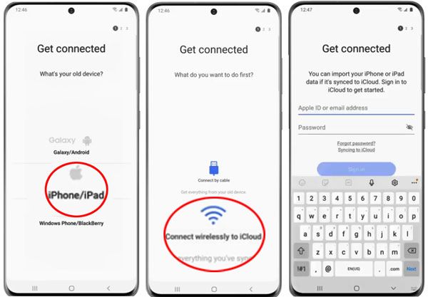 transfer iphone data to samsung wirelessly