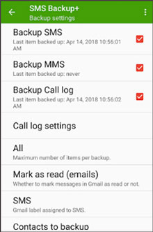 back up call logs with sms backup plus