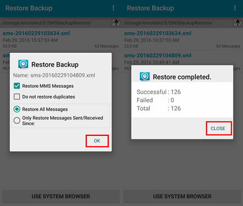 restore deleted texts on android with sms backup restore app