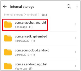使用 Android 文件管理器恢复旧的 Snapchat 消息