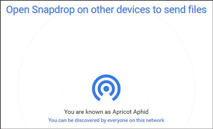 通过snapdrop将android数据发送到PC