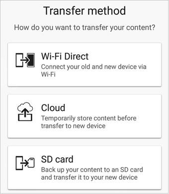 choisissez un autre mode de transfert si Xperia Transfer Mobile ne fonctionne pas