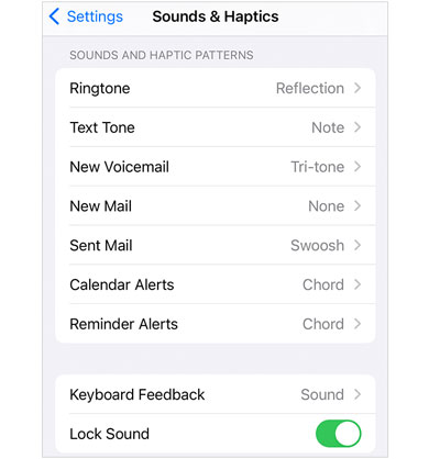 set iphone ringtones on settings
