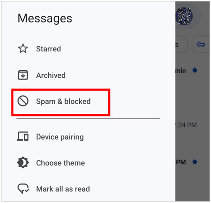 Blockierte Nachrichten auf Android mit Google Messages abrufen
