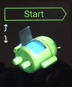 start on the top of the screen during the android recovery mode
