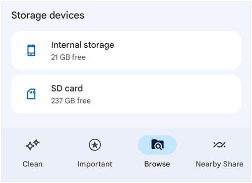 通过 Google 文件将文件从 SD 卡移动到 Android