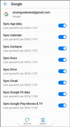 sync data from iphone to vivo via google account