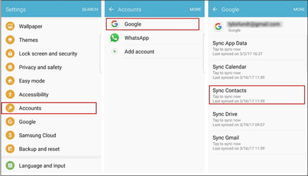sync contacts from iPhone to android device via google