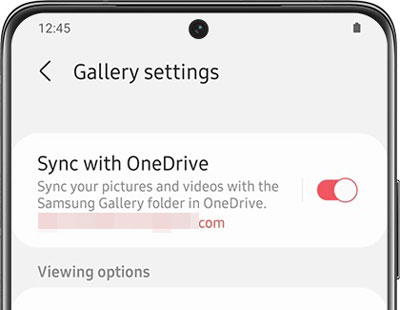 sync photos from samsung to onedrive