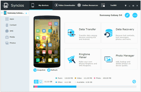 logiciel de gestion d'appareils syncio samsung