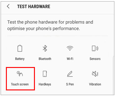 Testen Sie die Android-Anzeige, wenn der Touchscreen nicht reagiert