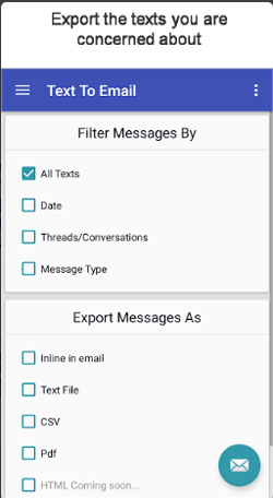 print text messages on android